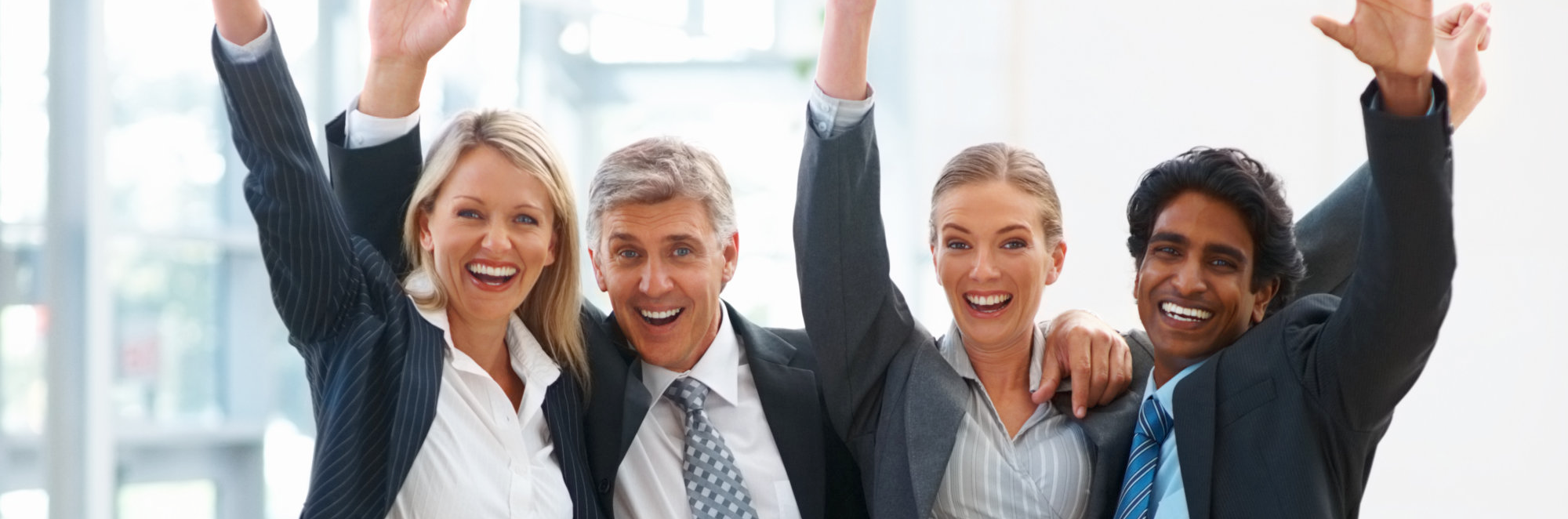 executives raising their hands